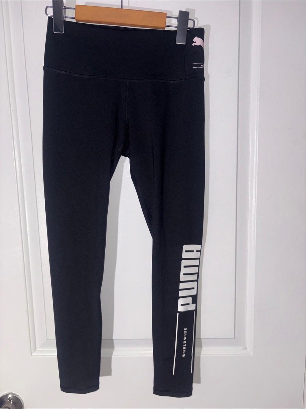 Puma Black Leggings with White Logo